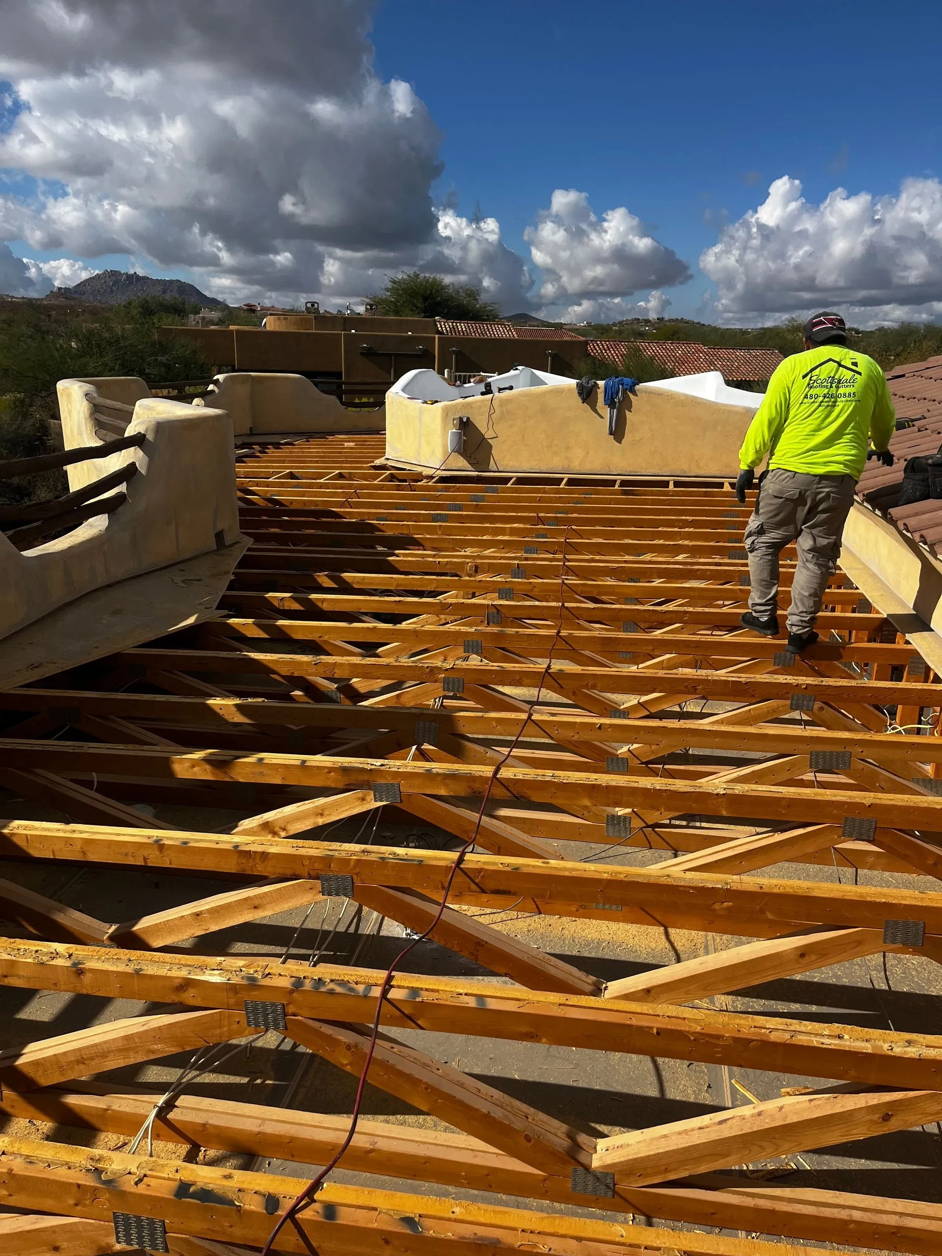 Roof restoration after Arizona monsoon damage